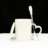 CEROUKY 马克杯水杯咖啡杯子公司广告礼品陶瓷杯DIY茶杯可印照片定制LOGO 爱心杯+盖+勺 1个 350ml