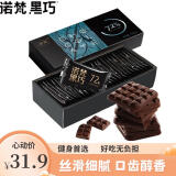 诺梵 高纯黑巧克力72%可可含量健身烘焙微苦生日礼物女零食130g
