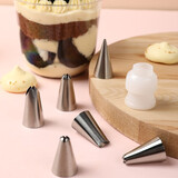 阳晨 裱花嘴裱花袋套装 304不锈钢蛋糕裱花嘴6粒+10只装裱花袋