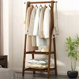 竹艺佳（ZHUYIJIA） 折叠挂衣架衣服架子简易衣帽架室内落地衣架收纳架置物架层架 材质加固茶色-66款