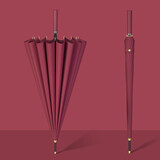 芸苼雨伞长柄男大号超大双人直杆女加大加固加厚学生复古黑色弯柄黑伞 【皮柄款】16骨直柄伞-酒红色