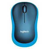 【备件库8成新】罗技(Logitech)M185(M186) 鼠标 无线鼠标 办公鼠标 对称鼠标 黑色蓝边 自营 带无线2.4G接收器