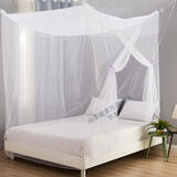 尚美居老式单门蚊帐0.9m学生蚊帐1.2米1.5m1.8双人床家用单人床通用简易传统绑绳穿杆加密蚊帐 白色（加密款）不带支架 1.5米宽*2米长