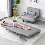 立太（LEADTEK） 沙发床现代两用折叠单人沙发双人多功能租房小户型简易布艺沙发 灰色190X80cm【一个抱枕】