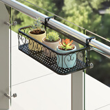 京维美居花架阳台栏杆绿萝多肉花架置物架铁艺悬挂收纳摆放护栏窗台花盆架 圆角设计50*20*12CM