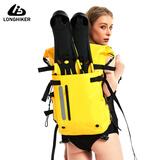 LONGHIKER潜水脚蹼包户外防水包登山游泳漂流溯溪包钓鱼路亚包多功能背包插杆 黄色脚蹼包30L