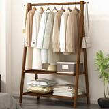 竹艺佳（ZHUYIJIA） 折叠挂衣架衣服架子简易衣帽架室内落地衣架收纳架置物架层架 材质加固茶色-116款