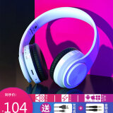 GYSFONE 戴尔灵越16-7610笔记本蓝牙耳机7620 16Plus电脑无线头戴式游戏降噪耳麦 纯白(蓝牙+有线+TF卡3种连接-支持手机电脑)