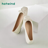 热风（Hotwind）【商场同款】浅口单鞋女春季新款法式温柔时尚舒适平底一脚蹬女鞋 03米色 36