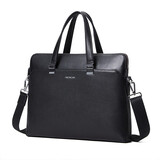 稻草人男士公文包真头层牛皮商务手提包办公出差单肩斜挎14英寸电脑包