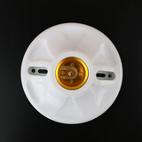 大平灯座螺口灯头灯口螺旋灯座底座吸顶平灯头E27螺丝口LED灯泡 圆形