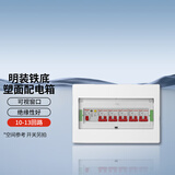 国际电工家用配电箱室内照明强电箱明装暗装电布线箱空开箱断路器箱子 铁底塑面10-13回路【明装】
