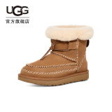 UGG秋季新款女士系带装饰缝线短靴雪地靴1158251CHE | 栗色 36