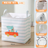 玳可棉麻布艺可折叠卡通脏衣篮卧室衣物收纳筐宿舍防尘儿童玩具神器 鳄鱼方筐【特大号】