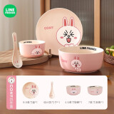 满朝佳布朗熊卡通陶瓷餐具吃米饭碗家用汤碗儿童面碗新款大碗高颜值餐具 CONY款【1人食4件套】