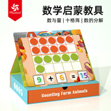 Pinwheel十格阵数学教具磁力早教数感启蒙加减法神器玩具礼物  农场数一数