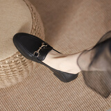 百丽踏系列品牌断码真皮小皮鞋女新款平底单鞋黑色软底工作乐福鞋 系列品牌断码1288-2黑色【内外真 37