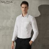 NAUTICA TAILORED男士短袖正装衬衫液氨免烫龙骨定型舒适商务上衣四季职业衬衣 白色 39(17088A)