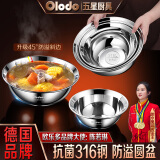 欧乐多（Olodo） 德国316不锈钢汤盆加厚饭盆大汤碗大号酸菜鱼盆面盆大碗多用盆 316抗菌圆盆14cm【可用电磁炉】