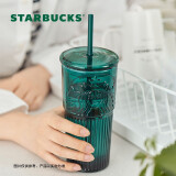 星巴克（Starbucks）杯子玻璃杯墨绿色女神款玻璃吸管杯550ml男女送礼男女送礼