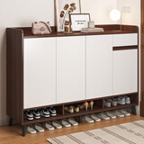 佳家林（JIAJIALIN） 鞋柜简约家用客厅门口玄关柜大容量储物防尘防潮鞋柜架子 【四门一抽】胡桃色140*32*100cm