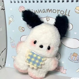 远硕韩国可爱卡通帕恰狗毛绒书包包挂件布玩偶狗狗公仔钥匙扣治愈系 蓝色肚兜小帕