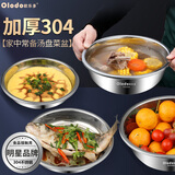 欧乐多（Olodo） 加厚304不锈钢盘子可电磁炉直圆盘菜盘家用餐盘蒸盘汤盆圆平底碟 菜盘/304特厚不锈钢 22cm
