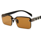 唯卓丽（WEIZHUOLI）水晶石头太阳眼镜男女遮阳护目镜开车钓鱼清凉眼镜墨镜 清凉水晶护目镜-方形茶色 镜盒+镜布