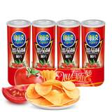 可比克番茄味薯片105g*4罐组合装618百亿补贴休闲零食小吃膨化食品