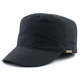 MARCWOOD 帽子夏天男 平顶帽薄款速干棒球帽大头围网眼凉帽遮阳透气鸭舌帽 黑色 均码 可调节约（56-61cm）