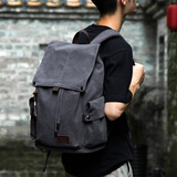 我潮双肩包男士出游背包大容量休闲商务电脑旅行包初高中大学生书包男 蓝黑色（牛津布升级款）拉杆箱固定带+可装15寸笔记本