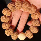 慕木阁六瓣正宗尼泊尔大金刚菩提子满肉原籽佛珠男女文玩手串 mg186 【玩家级】满肉蜜蜡款（21毫米） 【六瓣】