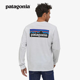 巴塔哥尼亚（Patagonia）男士混纺棉轻便logo潮流圆领长袖T恤卫衣L/S P-6 Logo 38518 WHI（白里发蓝） L