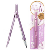 KUTSUWA笔式便携圆规 CP233自动出芯笔形金属合金圆规小学生初高中生考试0.5mm防断芯 紫色 1个