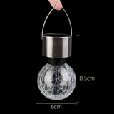 时宴 太阳能庭院灯户外装饰灯家用防水小夜灯景观花园阳台氛围挂树灯 小号裂纹灯【六只一套装】 1只装