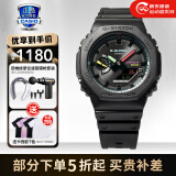 卡西欧（CASIO）男表黑金G-SHOCK双显运动防水时尚腕表 GA-B2100MF-1A霓虹未来