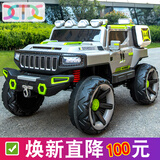 小童鞋【升级500】儿童电动车四轮越野汽车可坐大人双人摇控宝宝玩具车 升级500标配灰12v10电+普座+普胎