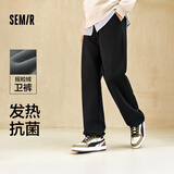 森马休闲裤男加绒冬季发热抑菌纯色宽松直筒裤松紧腰109724127201