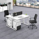 晨伊（CHENYI） 办公家具办公桌椅组合现代简约职员办公桌屏风工位卡座 双人位（含柜不含椅）