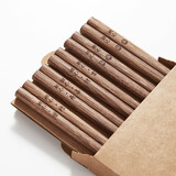 初心鸡翅木筷防霉筷子福字筷分类筷家用健康筷防滑筷子 福禄喜财笑脸筷(10双装)