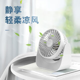 维肯【自带电池】桌面风扇小风扇桌面充电电风扇游戏散热电脑办公室迷你便携usb小型床头学生宿舍台式 复古白【可充电丨可拆洗丨三挡劲风】超凉爽