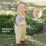 幼歌（YOUGE） 宝宝背带裤春秋小童婴儿裤男童女童大PP裤灯芯绒长裤子 米色（66-90开档） 90cm