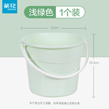 茶花（CHAHUA） 【严选好材】塑料水桶手提式家用大容量大桶耐摔桶洗车12.2L 浅绿色 1个装