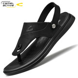 德国骆驼动感男士凉鞋夏季新款休闲沙滩鞋软底防滑凉拖两用凉鞋夹脚人字拖鞋3880 黑色（运动鞋码） 42