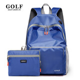 高尔夫（GOLF）可折叠双肩包防泼水男女大容量14英寸学生电脑书包便携户外背包男 湖蓝色/款式3