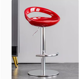 美勒思 吧台椅  升降吧椅 高脚吧椅前台椅酒吧椅椅子 不锈钢吧椅三级气杆红色