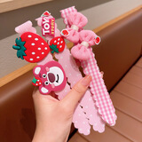 杜缇新品儿童魔术贴发箍发带刘海贴女童发夹粘碎发神器发贴头饰发饰 2023新款草莓熊魔法贴3件套