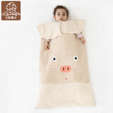 七彩博士 婴儿睡袋秋冬季厚款儿童防蹬踢被子小孩防着凉小被子保暖防惊跳 防踢被咖色