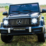 福儿宝【奔驰授权】儿童电动车玩具车可坐人四轮四驱小孩遥控越野送礼 四驱大电瓶黑+后备箱+皮座