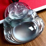 翡翠祥 缅甸翡翠吊坠A货冰种阳绿天然玉石玉佛挂件福豆平安无事牌玉佩佛公玉坠葫芦山水牌男女款【付定金】 玻璃种佛公，已联系客服选货，尾款3000